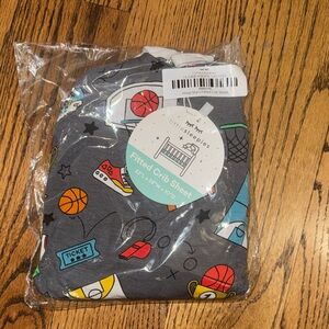 Little Sleepies Bamboo Basketball Fitted Crib Sheet “hoop stars”
